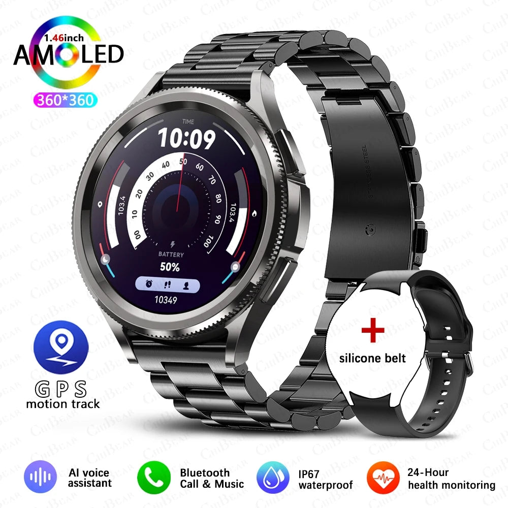 New Bluetooth Call Fashion Smart Watch 6 Classic Men's Outdoor Sports Fitness Full Screen Touch Health Monitoring Smartwatches