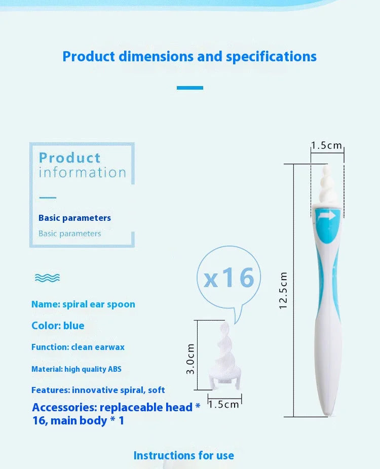 Ear Wax Remover Tool Ear Cleaner With Soft Silicone 16 Replacement Tips Simply To Grab Extract Earwax