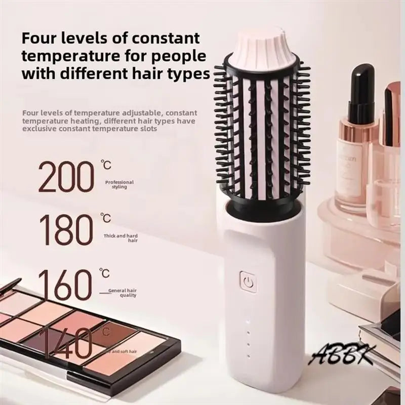 ABBK-Electric Comb For Curling Hair Large Capacity For Straightening And Curling Hair