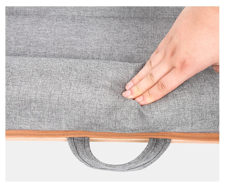 Mumucc Wooden Suspended Bed Study Table, Portable 15 Inch Laptop Desk With Handle, Sponge Cushion AND ABS Slot,Black,Khaki,Brown