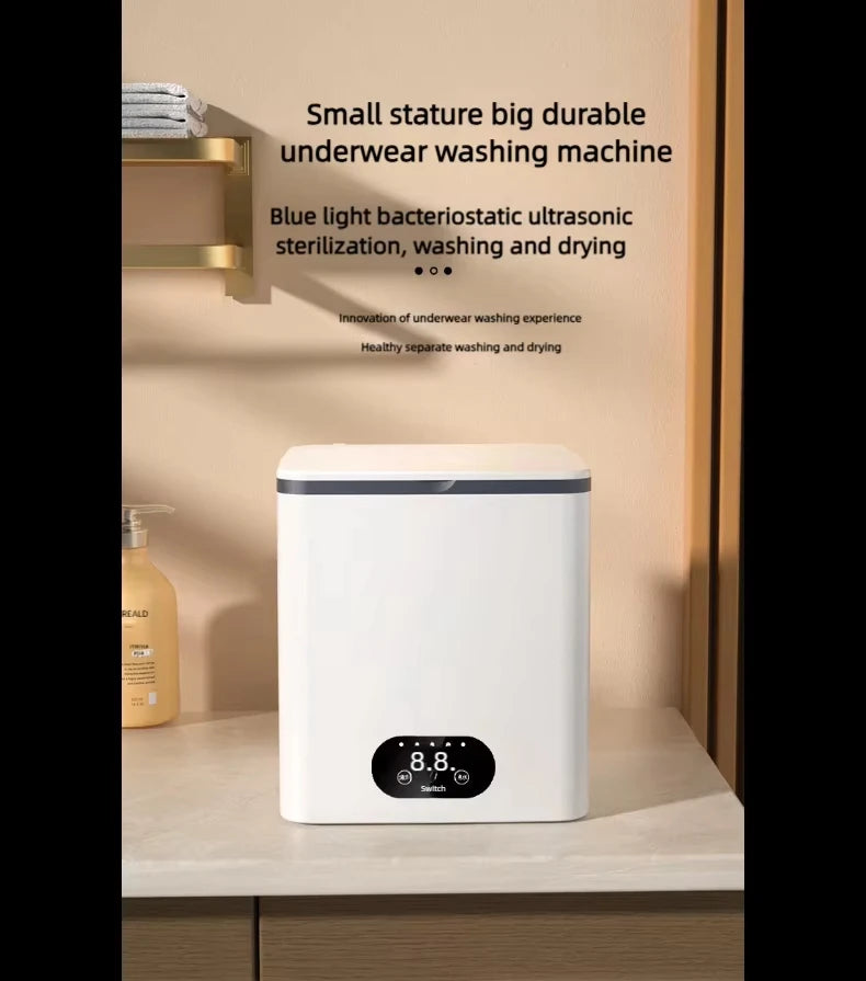 Blue-Purple Antibacterial Mini Washing Machine for Socks Underwear Towels Baby Clothing Small Pieces of Laundry Compact Washer