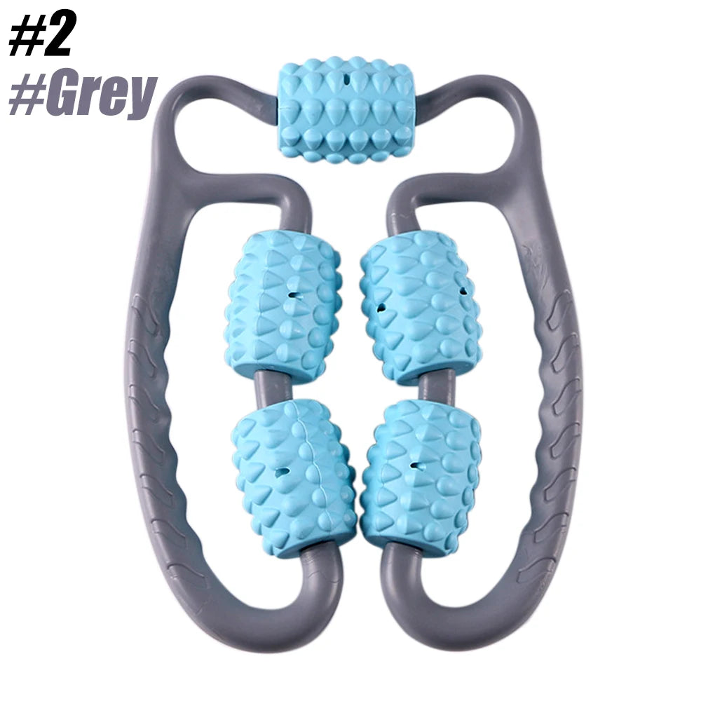 Muscle Massage Roller for Deep Tissue 360° Manual Dual Angle Foam Massager Roller for Legs Neck Arm Waist Muscle Roller Massager