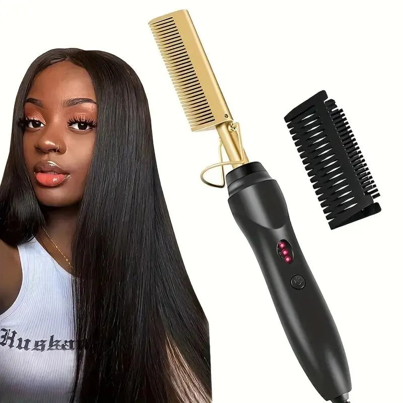 Straight hair comb, bangs, dry and wet dual-use comb, straight hair curling iron, household roll straight electric comb