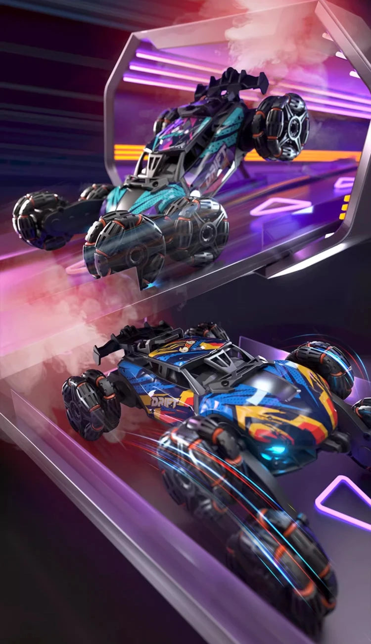 Children's Alloy Remote Control Car Morphing Six-Wheeled RC Off-Road Climbing Stunt Four-Wheel Drive Spray Drift Racing Car Toys