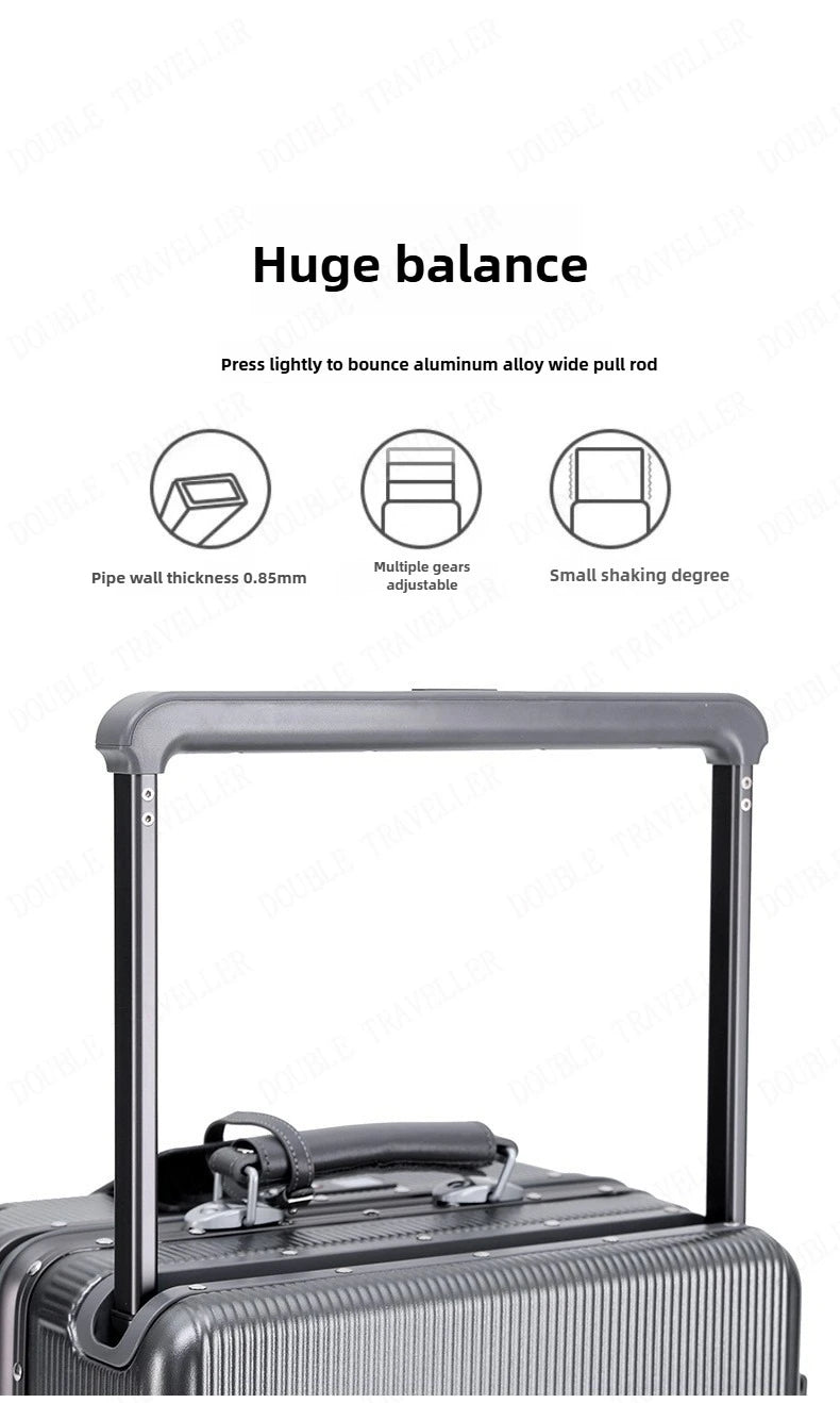Aluminum Frame Luggage Password Carry on Luggage with Wheels Quiet Universal Wheel Fashion Travel Box Pull Rod Box