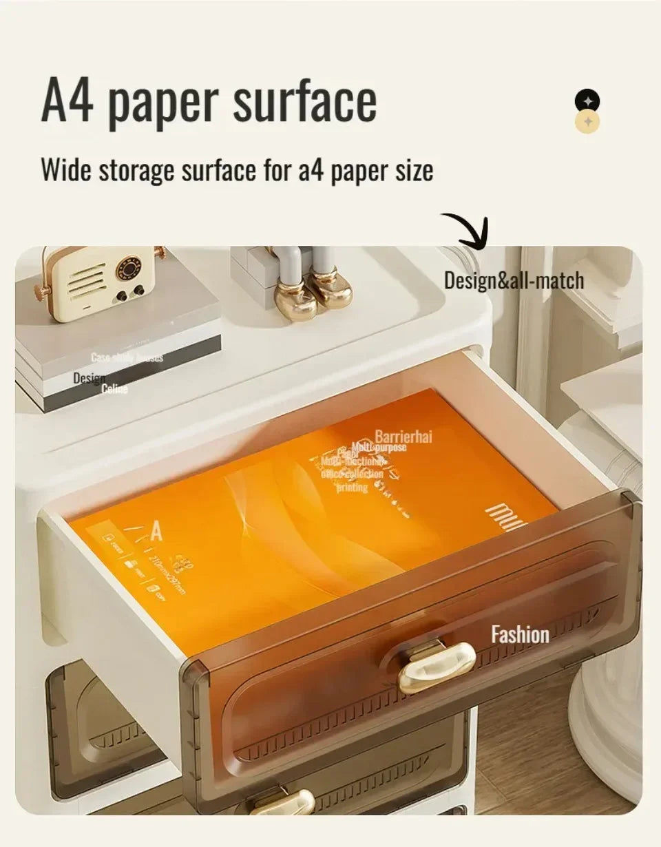 Home Minimalist Storage Cabinet Multi-layer Drawer Style Storage Cabinet Snack Storage Cabinet Home Storage Cabinet with Pulley