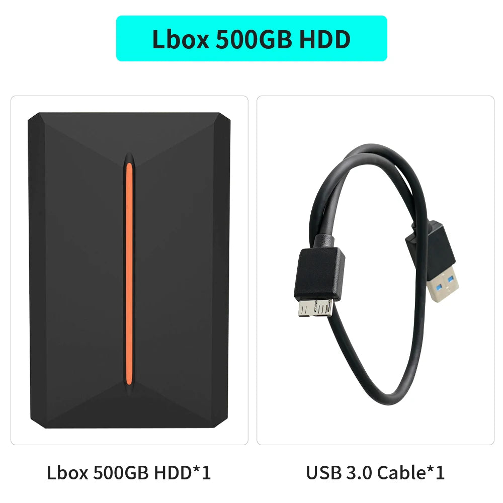 Hyper Base Lbox 500GB Gaming Hard Drive For PS4/PS3/PS2/Wii/Wiiu/Gamecube/Saturn With 3700+ Games Plug&Play For Win PC Launchbox