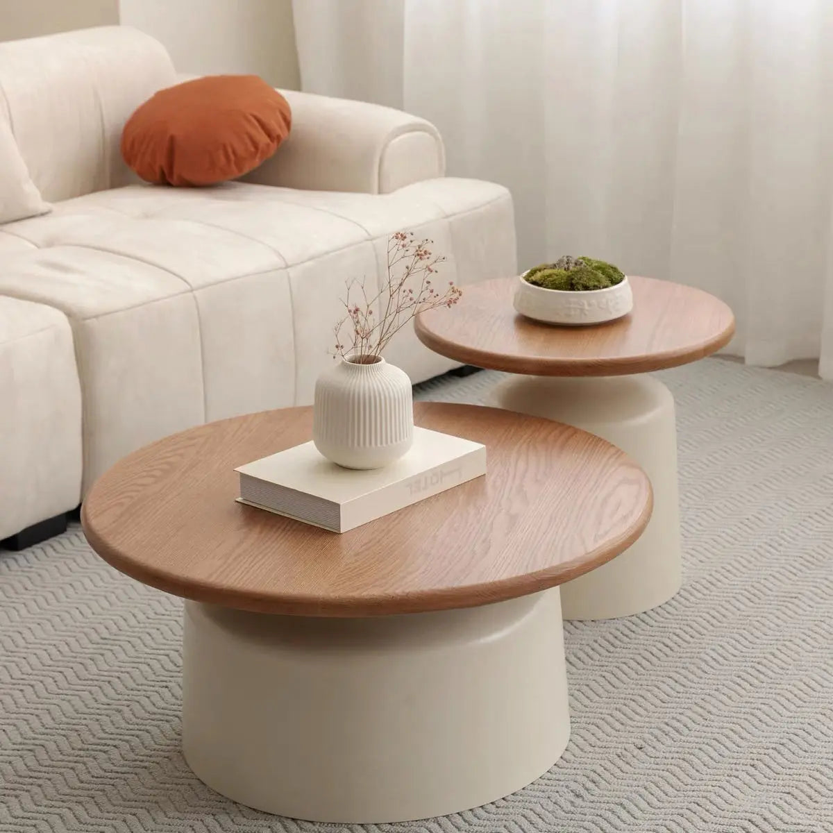 Cream style Martini coffee table, living room, small household, simple iron round shape