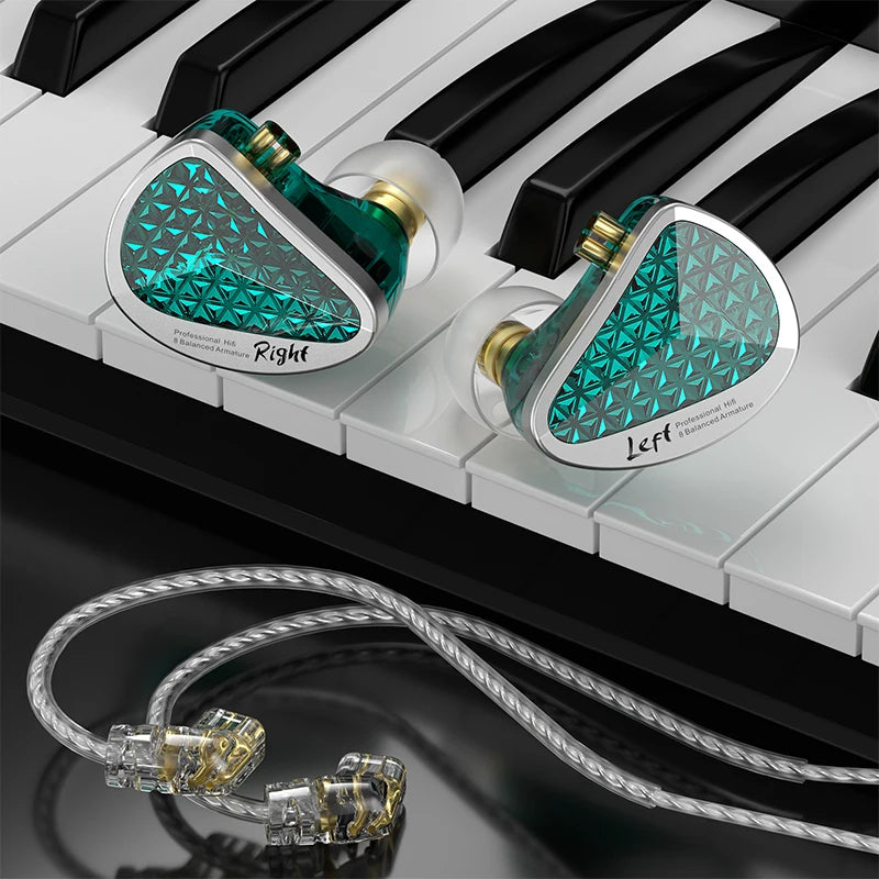 KZ AS16 Pro In Ear Earphones 16BA Balanced Armature HIFI Bass Monitor Headphones Noise Cancelling Earbuds Sport Headset AS12 ZSX