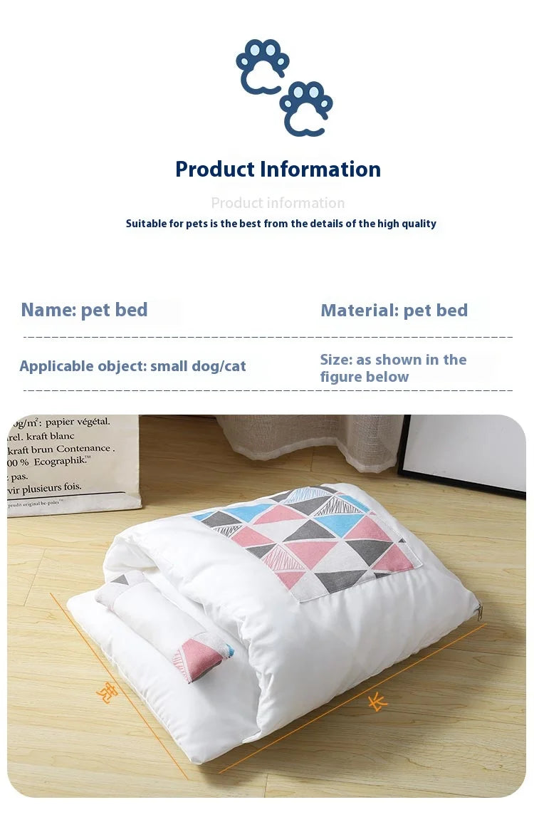 Japanese style cat sleeping bag, washable, semi enclosed cat bed, warm cat bed, winter cat house, cat bed