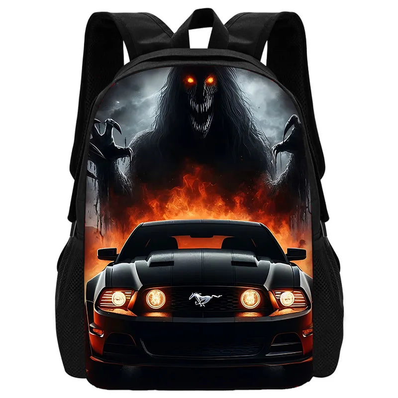 Child School Backpack with Fashion M-Mustangs car logo Lunch Bags ,Pencil Bags ,School Bags for Boys Girls Best Gift