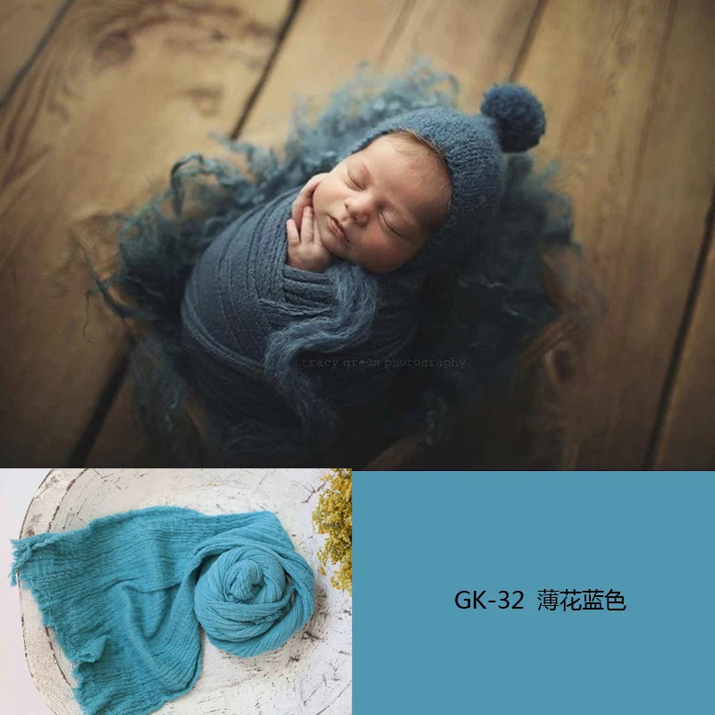 Newborn Photography Props Soft High Stretchable Cotton Seersucker Wrap Baby Posing Aid Photoshoot Props Babies Photo Accessories