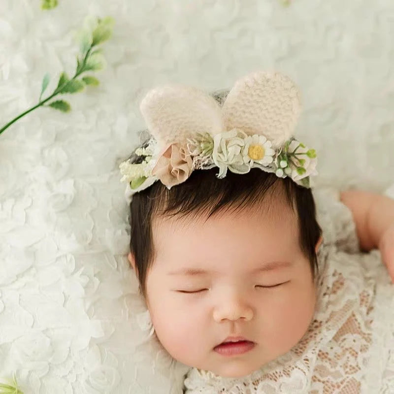❤️Newborn Photography Props Accessory Cute Manual Headband Studio Baby Photo Cartoon Ear Headwear Infant Shoot Accessories