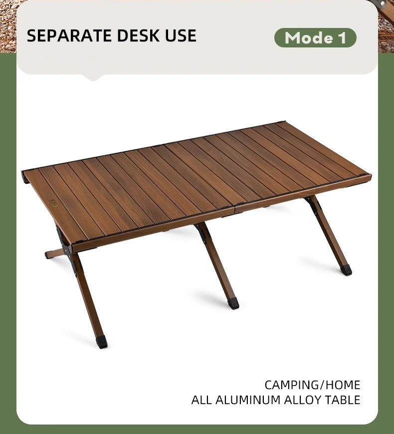 Outdoor Camping Folding multifunctional IGT Wood table Gas Stove Portable lightweight Camp BBQ Grill Table Picnic table