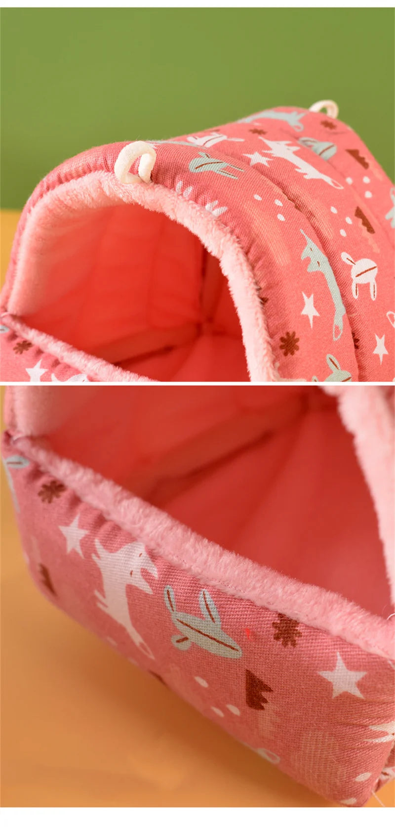 Cute Cartoon Rabbit Squirrel Mini Cage Guinea Pig Nest Small Animal Mice Rat Pet Sleeping Bed Hamster House Winter Warm Soft Mat