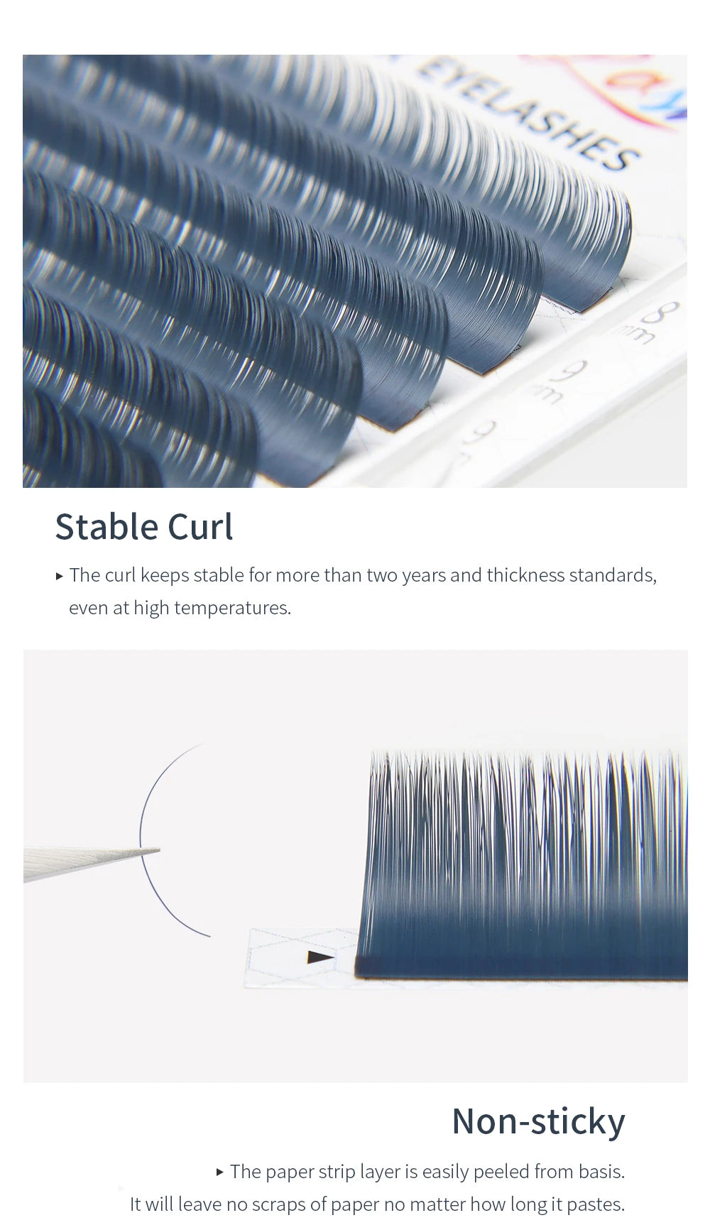 GLAMLASH Colored Lashes Literary Morandi Grey Individual Natural False Colorful Eyelash Extension