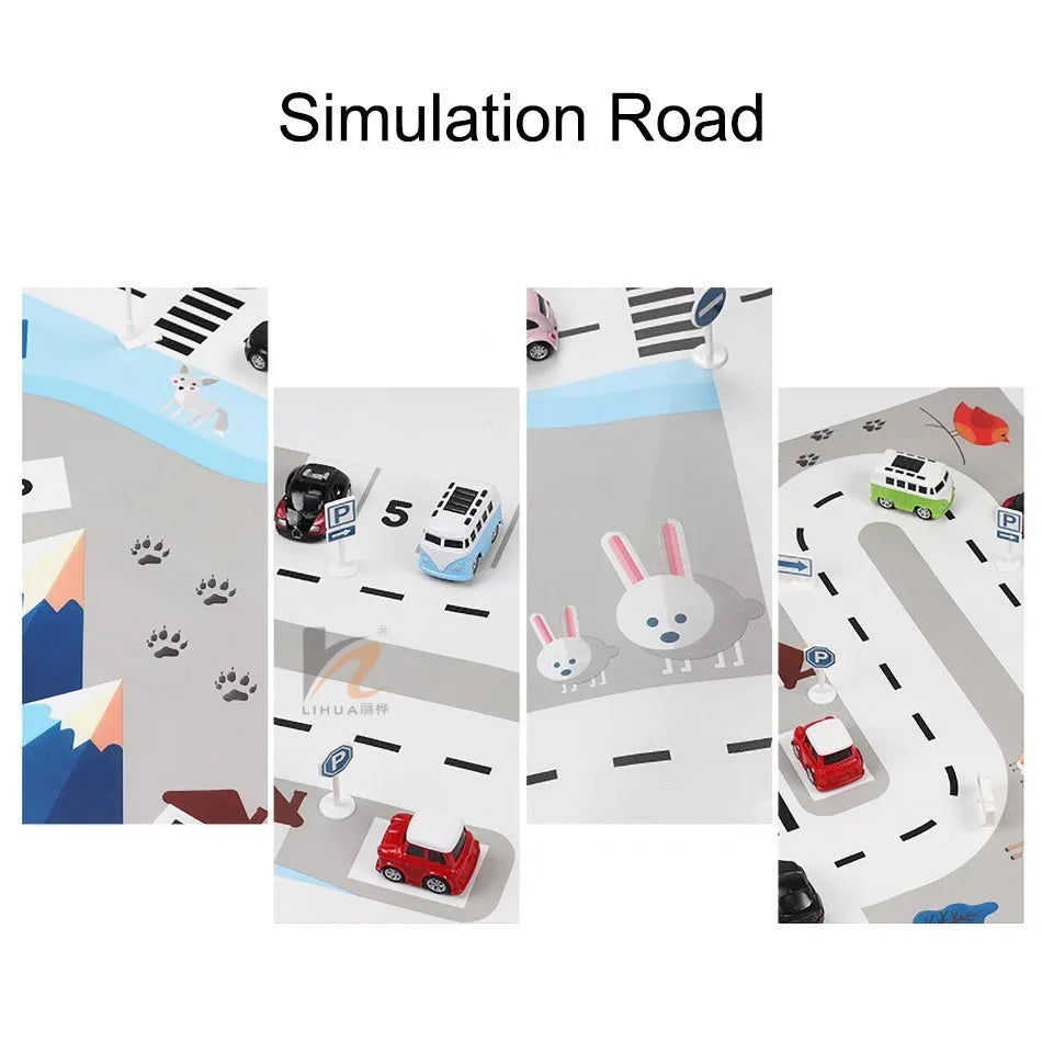 130*100cm Baby Crawling Mat for Children Cartoons Traffic Rug Indoor Toys City Road Carpet Kids Game Little Girl and Boy Playmat