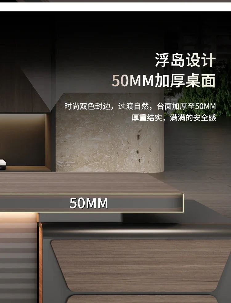 L-shaped luxury chairperson's room manager chair combination simple modern president's desk furniture Executive Office Desk home