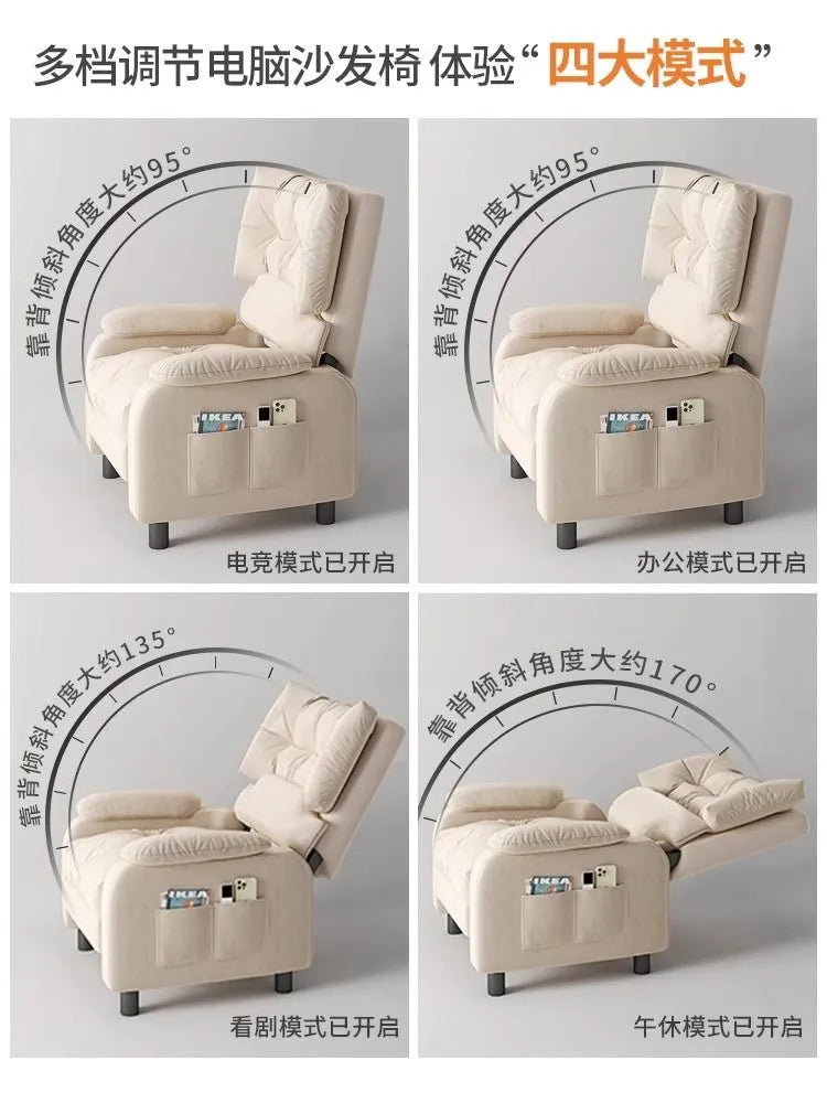 Sofa Computer Chair Sitting Comfort Home Lazy Chair Can Lie in The Bedroom Internet Cafe Single Lazy Sofa Gaming Chair