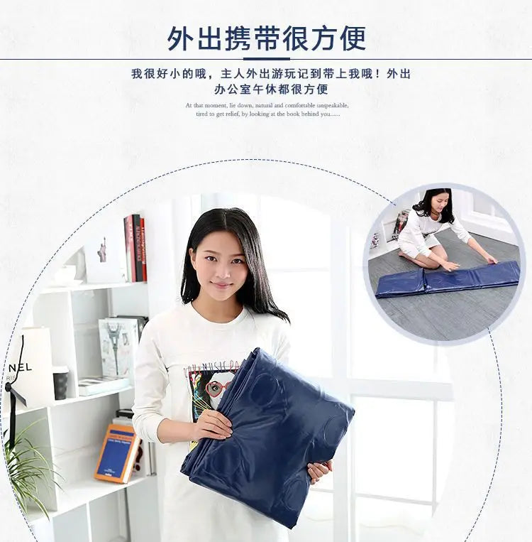 Inflatable Household Single Folding Bed Air Cushion Bed Double, Thickened Portable Air Bed Outdoor Inflatable Sofa