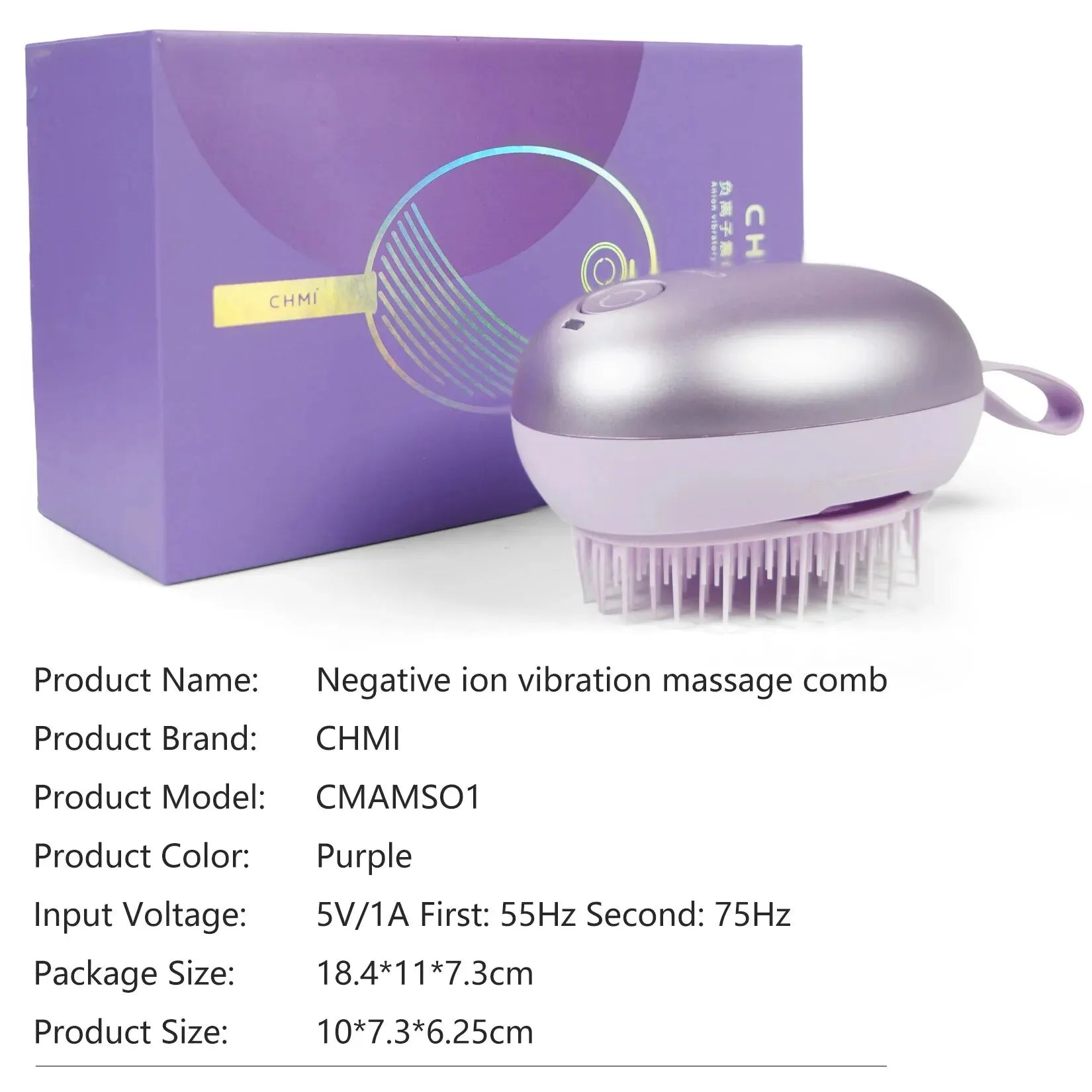 Electric Negative Ion Massage Comb, Hair More Fluffy and Smooth without Tangles Two Vibration Massage, Effectively Soothing