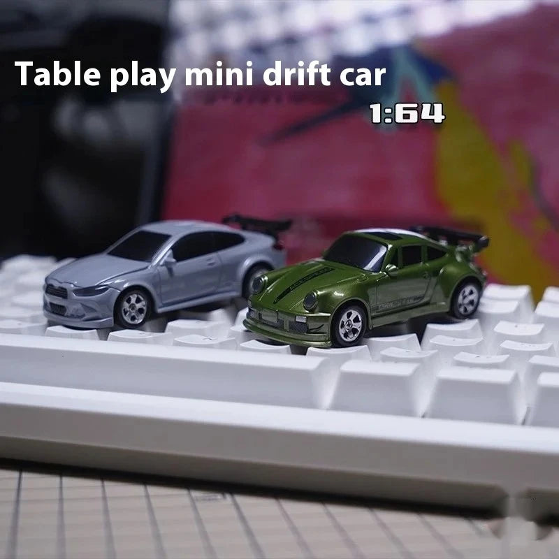 2025 New 1/64 Rc Car Desktop Remote Control Car Toy Stunt Remote Control Drift Car Rc Mini Racing 2.4g Simulation  Toy Model Gif