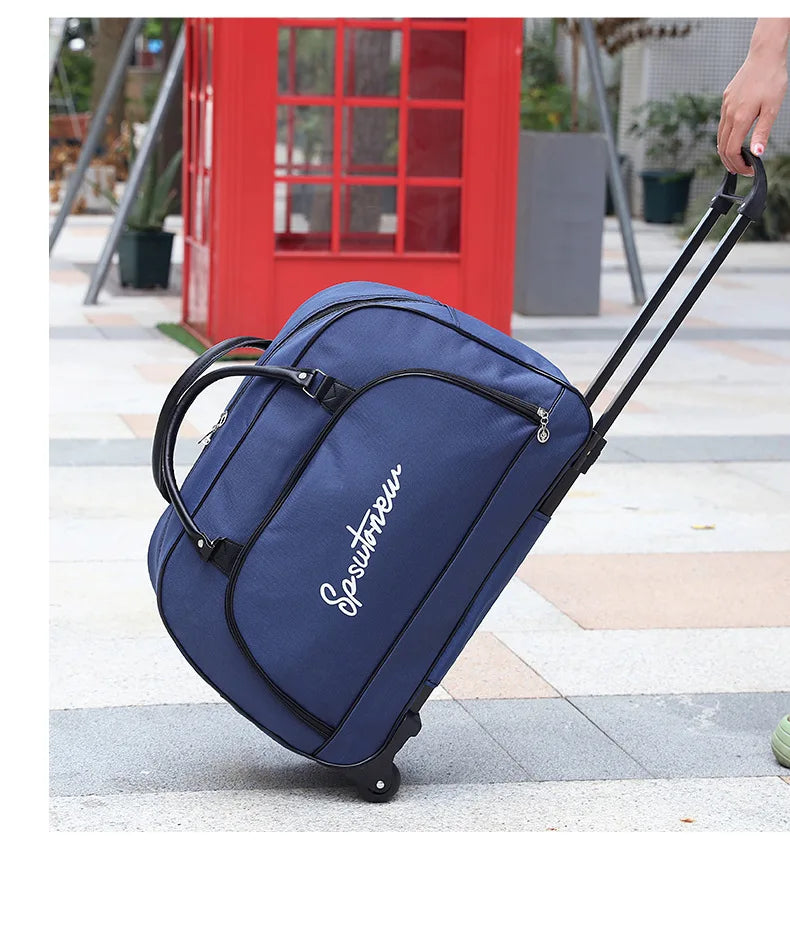 Travel Suitcase Trolley Bag with Wheels Large Capacity Luggage Bags Foldable Duffle Cabin Women Men Hand Luggage Carry On Bags