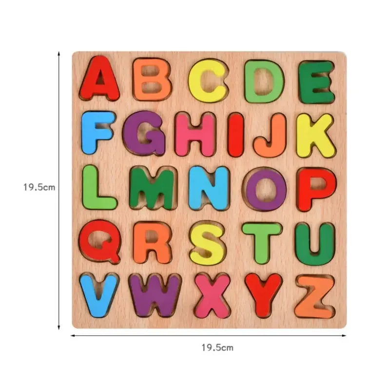 3D Colorful Alphabet Number Puzzle Montessori Wooden Puzzles Matching Games Early Education Toys Mathematics Shape Cognition