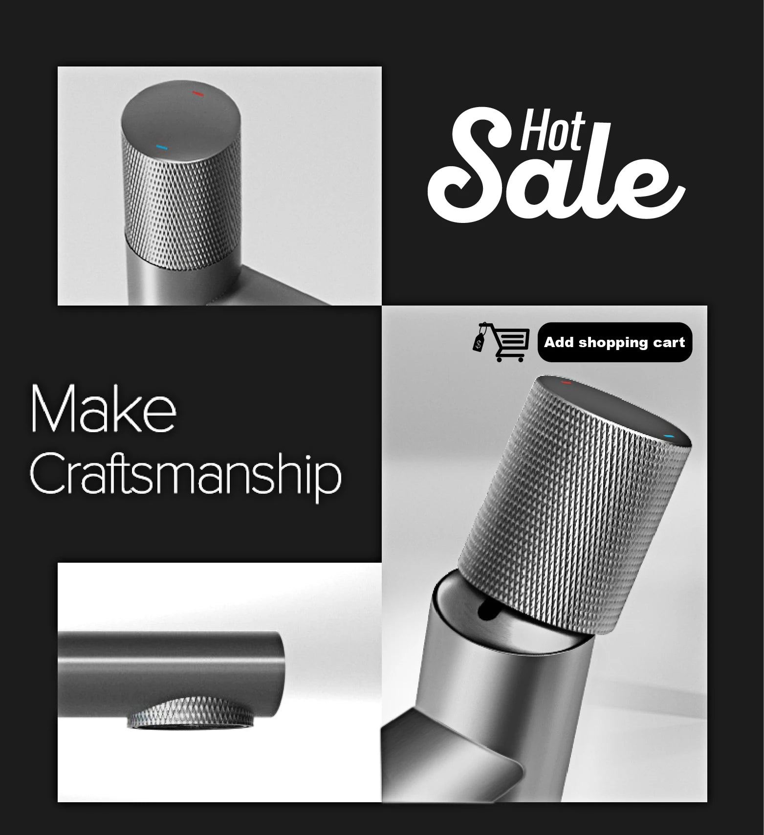 Luxury brass gun gray kitchen faucet LED digital sensing design single handle hot & cold water pull-out type 2-function sink Tap