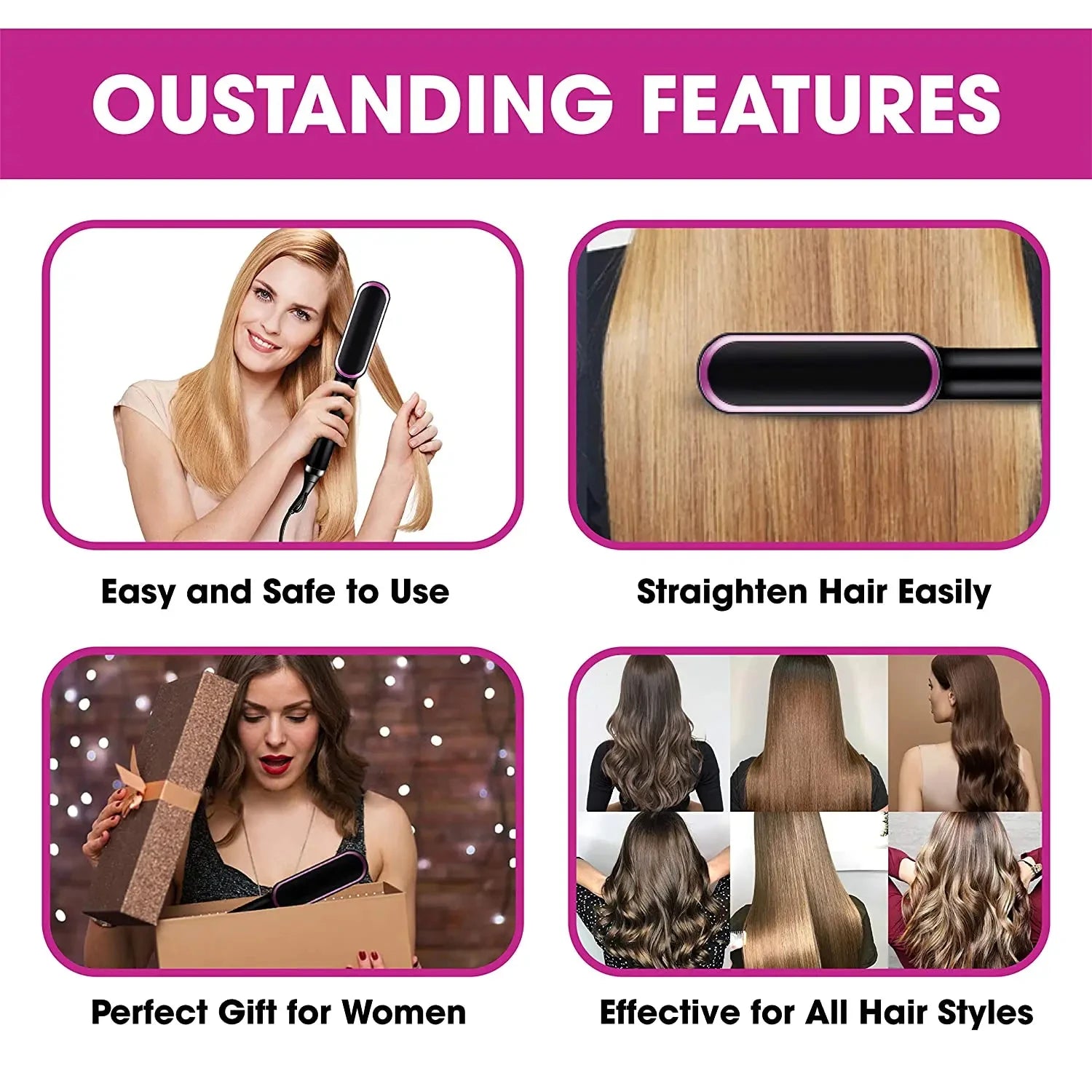 Negative Ion Straight Hair Comb Does Not Damage Hair Home Straight Board Clip Straight Dual-Use Anti Scald Straight Hair Tool