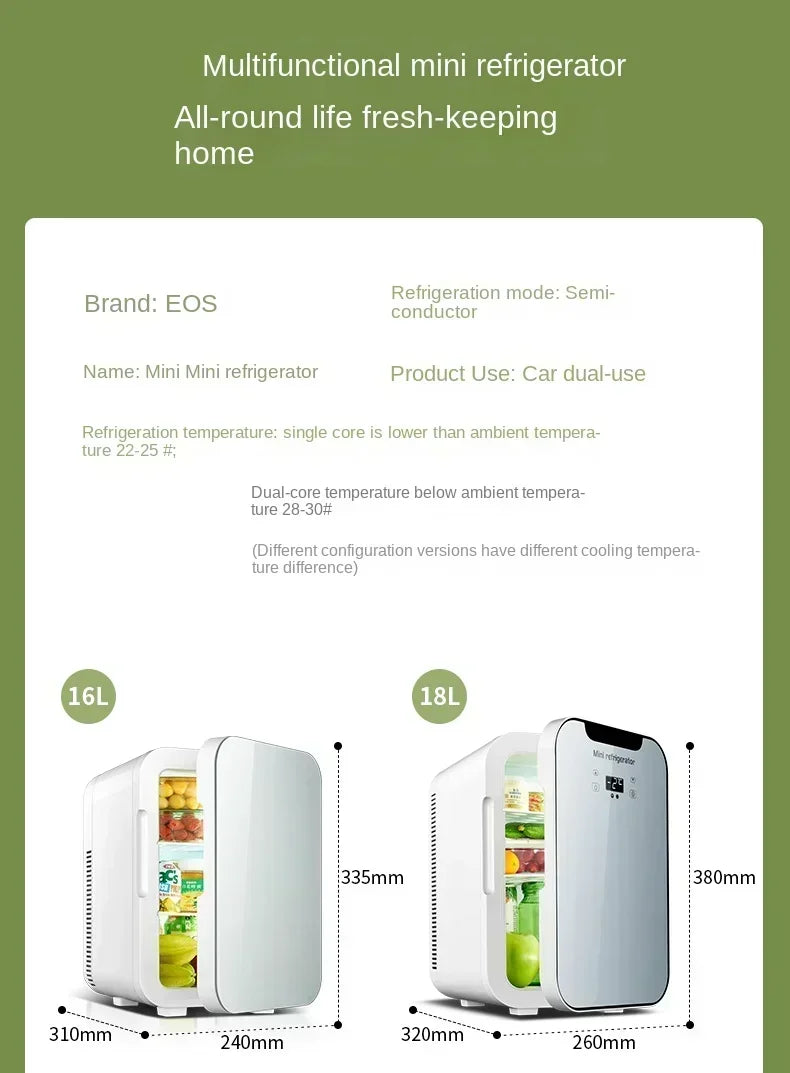 220V EOS Mini Compact Refrigerator for Bedroom, Dorm Room, Office and Travel CAB