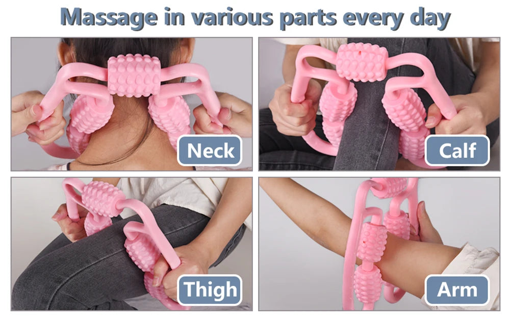 Muscle Massage Roller for Deep Tissue 360° Manual Dual Angle Foam Massager Roller for Legs Neck Arm Waist Muscle Roller Massager
