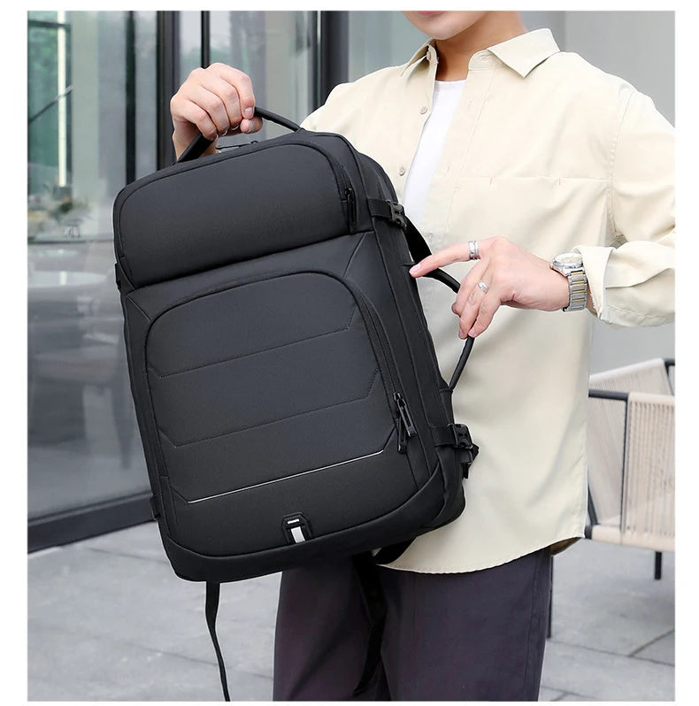 Expandable Men‘s 17 Inch Laptop Backpacks Waterproof Notebook Bag USB Schoolbag Sports Travel School Bag Pack Backpack For Male