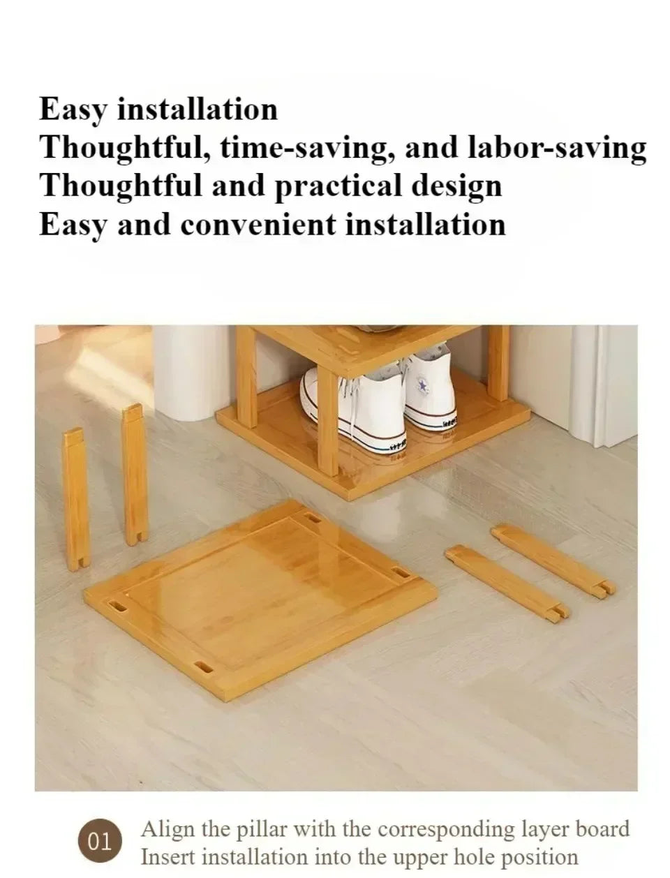 Bamboo Shoe Rack Detachable Shoe Rack for Easy Installation Storage Rack Entrance Storage Rack Multi-layer Simple Storage Rack