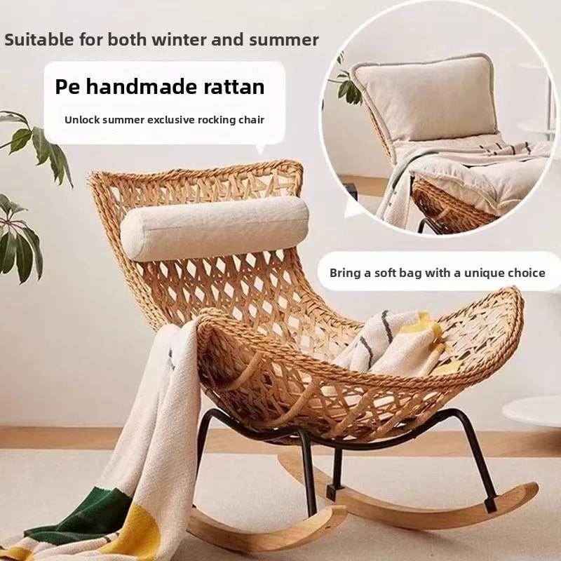 Outdoor Rattan, Recliner, Rocking Chair, Balcony, Outdoor, Courtyard, Leisure, Chair, Lazy, Sofa, Living Room, Sleepable