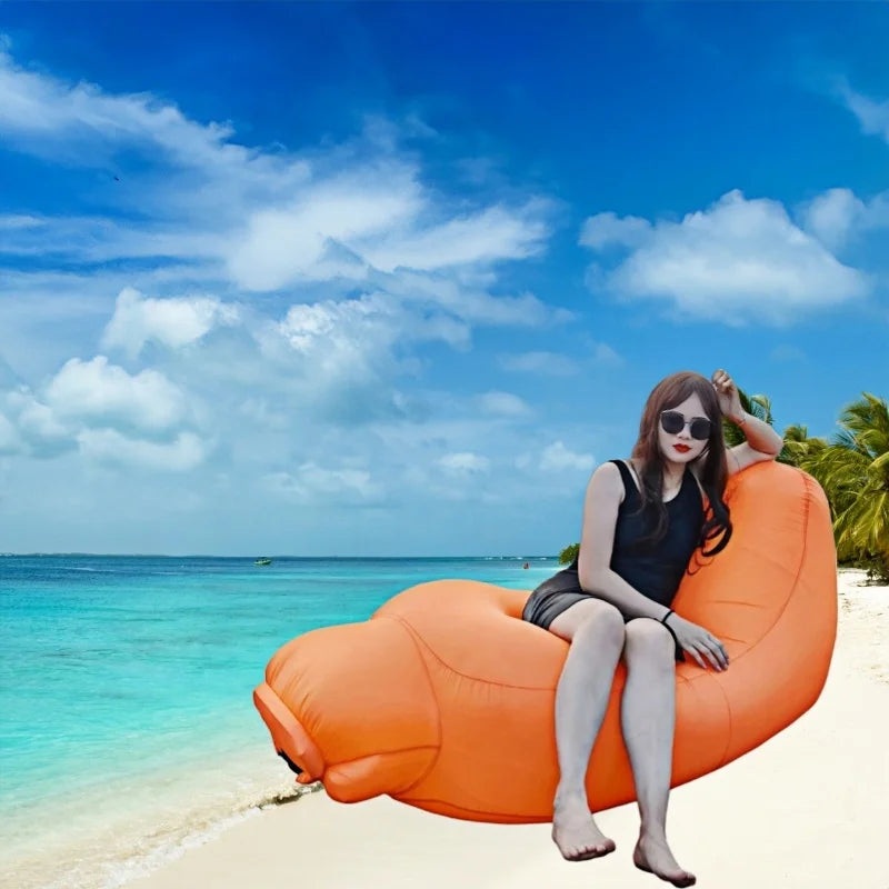New Inflatable Lounge Chair, Outdoor Inflatable Sofa, Inflatable Hammock, Suitable for Camping, Beach, Tanning, Etc
