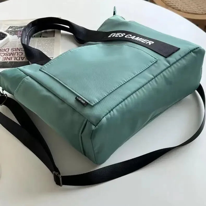 New Casual Tote Large Capacity Shoulder Bag Nylon Waterproof Canvas Handbag Simple Fashion Messenger Bags For Schoolgirl