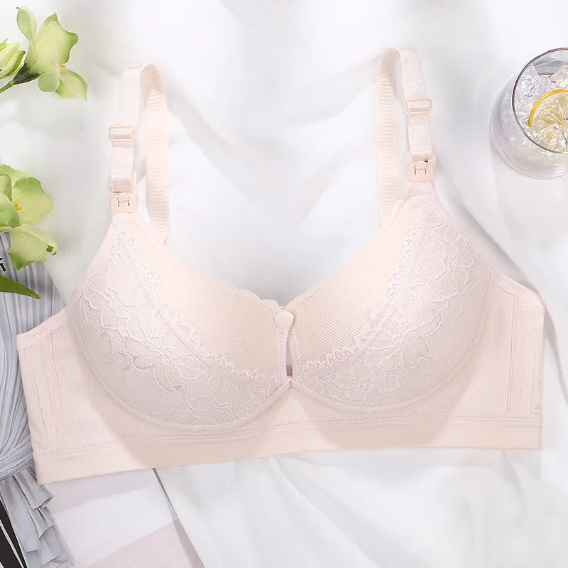 New Cotton Soft Comfortable Pregnant Women's Breastfeeding Bra Gathering Anti sagging and Steel Ring Free Women's Underwear