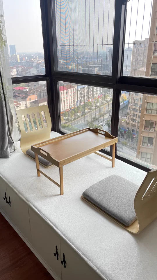 Japanese Chair Design Home Living Room Furniture Kotatsu Table Chair Tatami Zaisu LegLess Floor Chair Black Finish