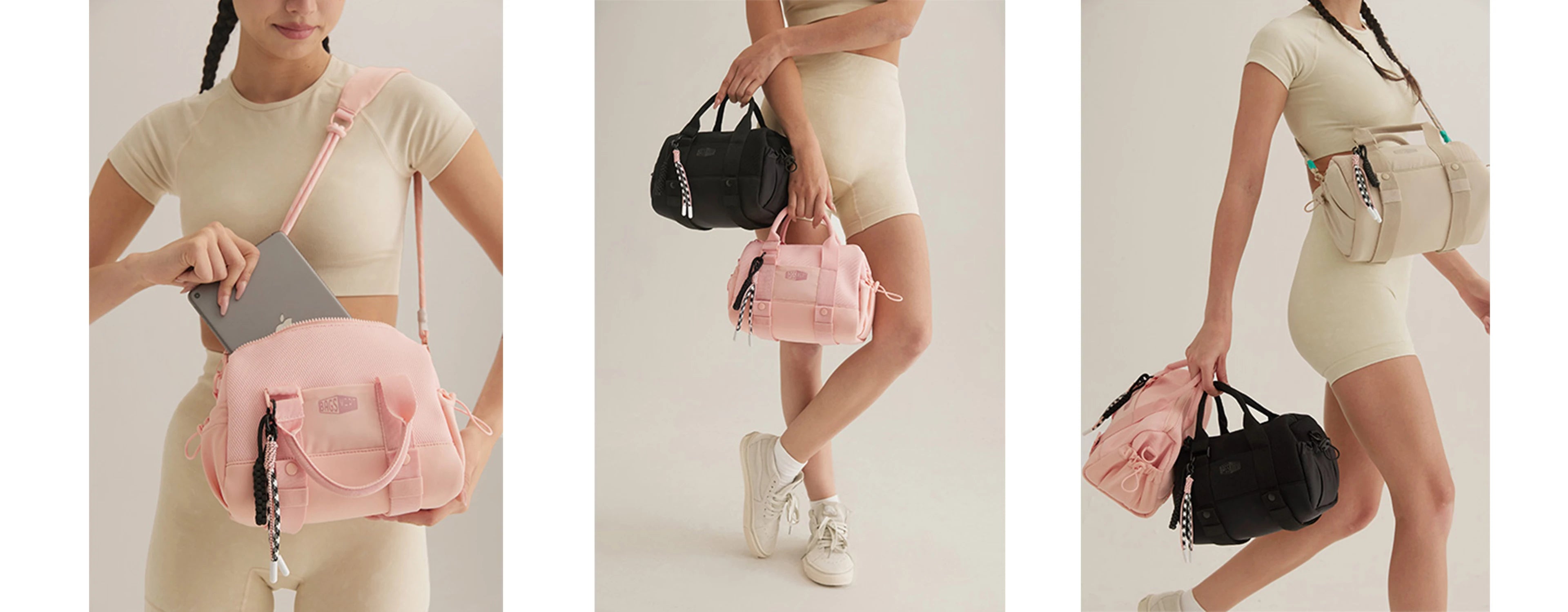 BAGSMART Boston Bag for Women Mini Duffel Shoulder Crossbody Bag Waterproof with Wet Pocket Gym Travel Daily Beach Weekender