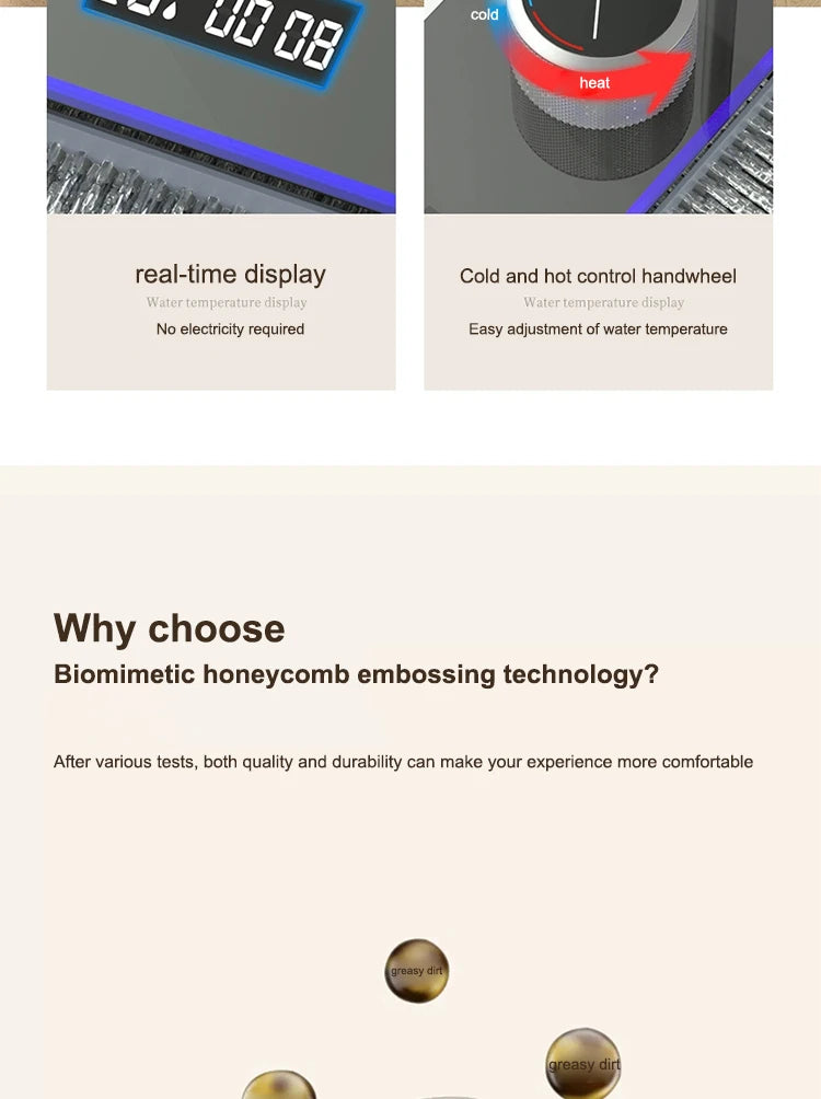 Kitchen Sink Stainless Steel Waterfall Sinks Extra Large Single Slot with Digital Display Faucet Set For kitchen