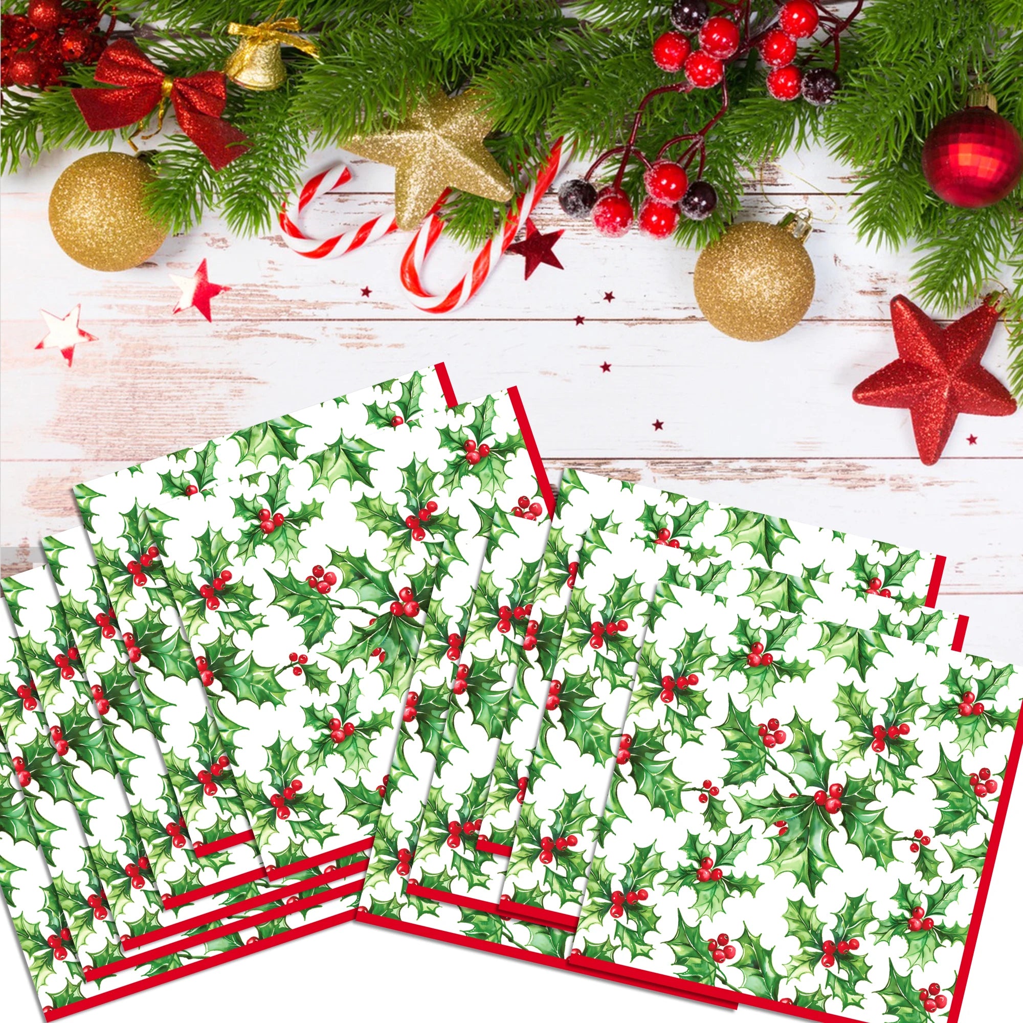 20pcs Plants Pattern Guest Napkins Disposable Paper Dinner Napkin Bathroom Hand Towels Christmas Birthday Party Decor