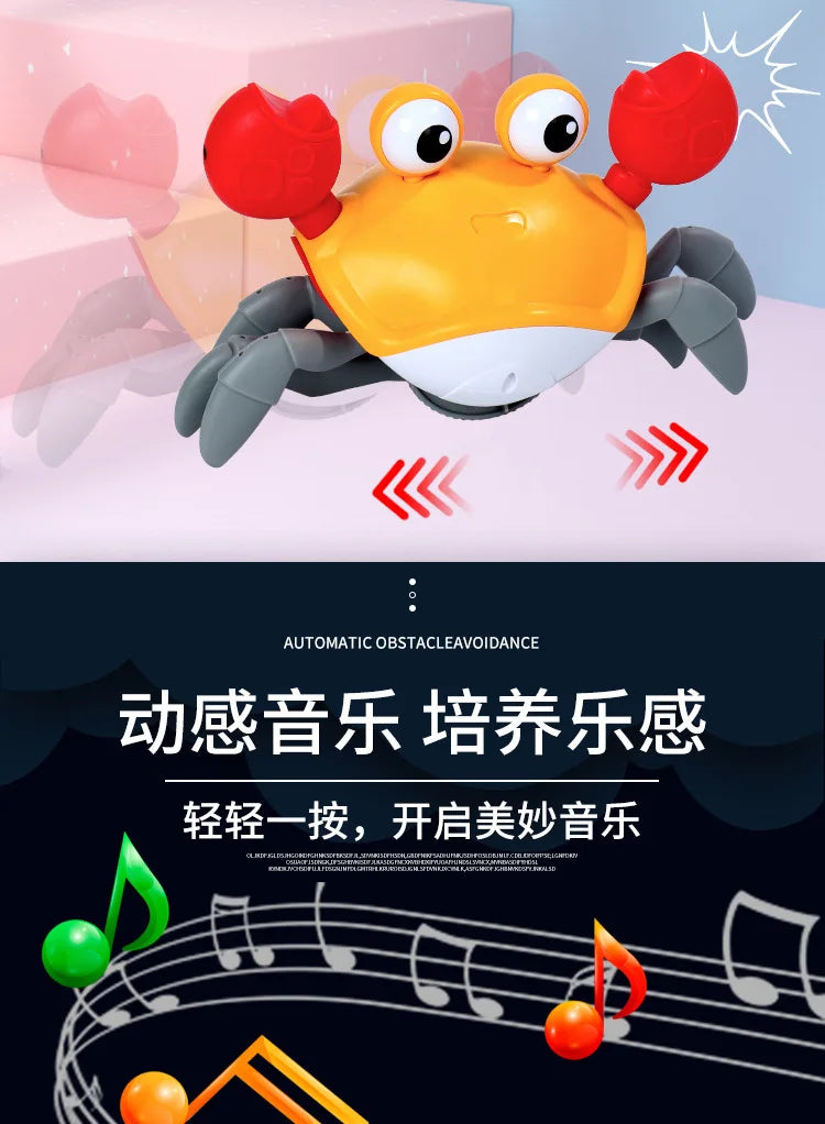 Kids Induction Escape Crab Octopus Crawling Toy Toddlers Electronic Musical Pet Avoid Obstacles Fun Party Interactive Baby Toys