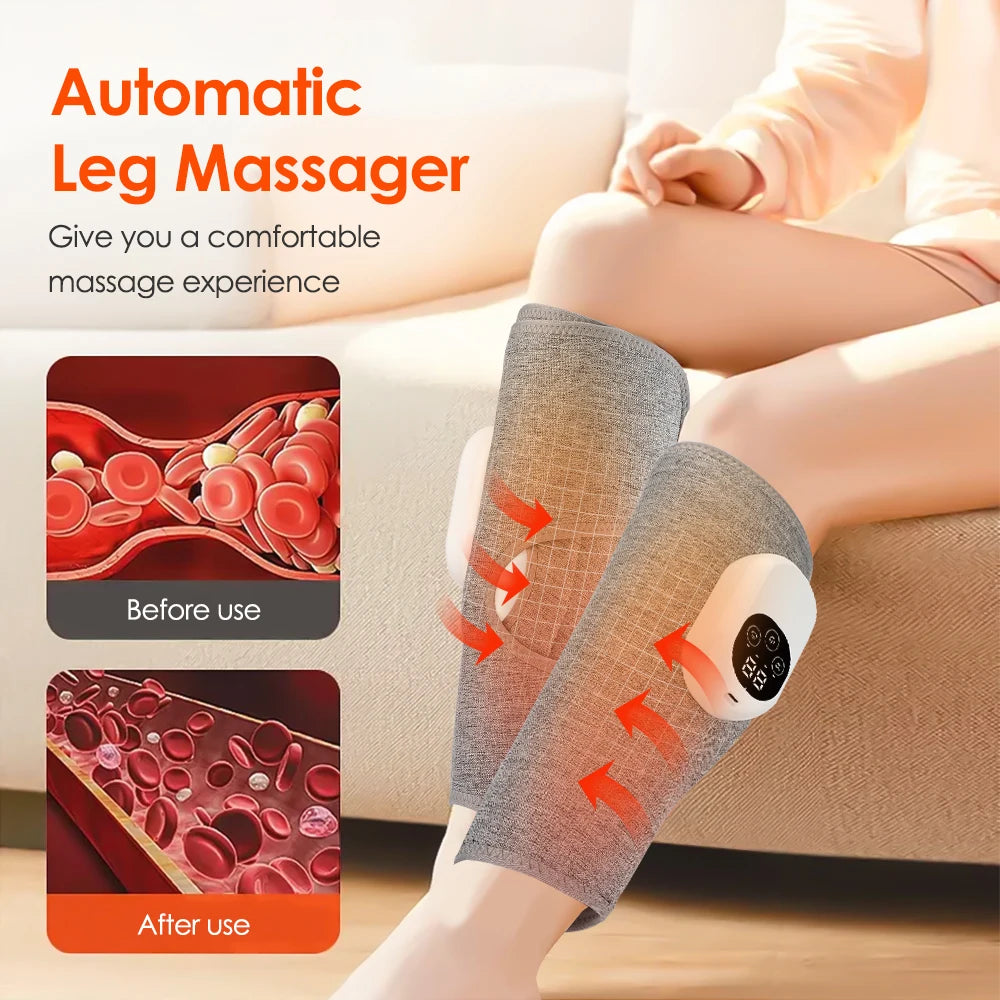 Wireless Air Pressure Calf Massager Machine 4 Modes Kneading Leg Massager Foot Leg Muscle Relaxation Promote Blood Circulation