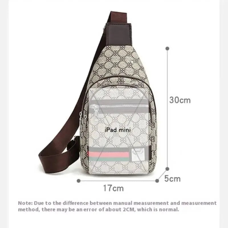 Men's Crossbody Casual Shoulder Cloth Chest Bag Handbag with Earphone Hole Multifunction Messenger Bag