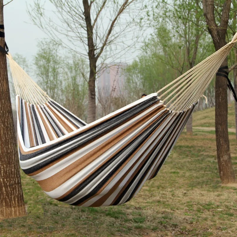 Canvas Single Hammock Outdoor Camping Indoor Children's Swing Thickened Striped Hammock