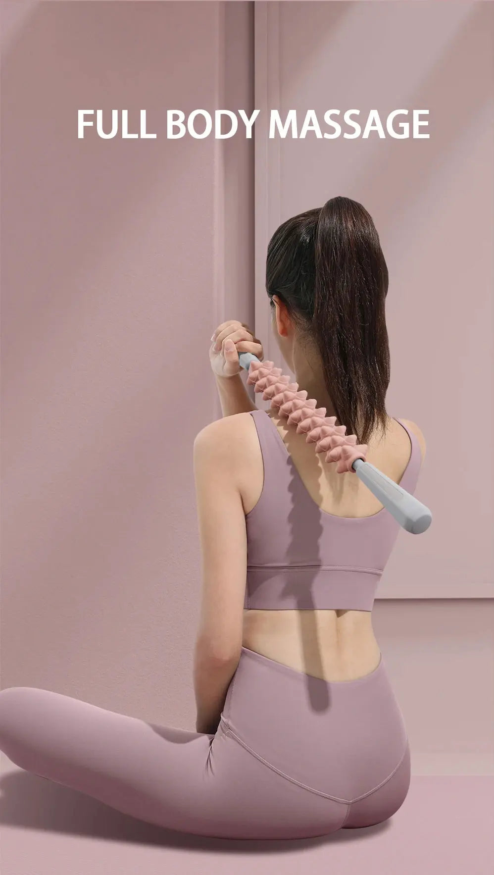 Yoga Massage Stick Yoga Fitness Wolf Teeth Muscles Massage Stick Calves Thighs Quadriceps Arm Forearm Relaxation Artifact Roller