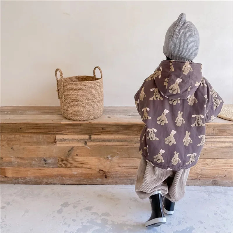 Children From 1 To 7 Years Outerwear Cartoon Kids Thick Padded Coat With Hood Korean Baby Clothing Girl Boy Jacket Warm Winter