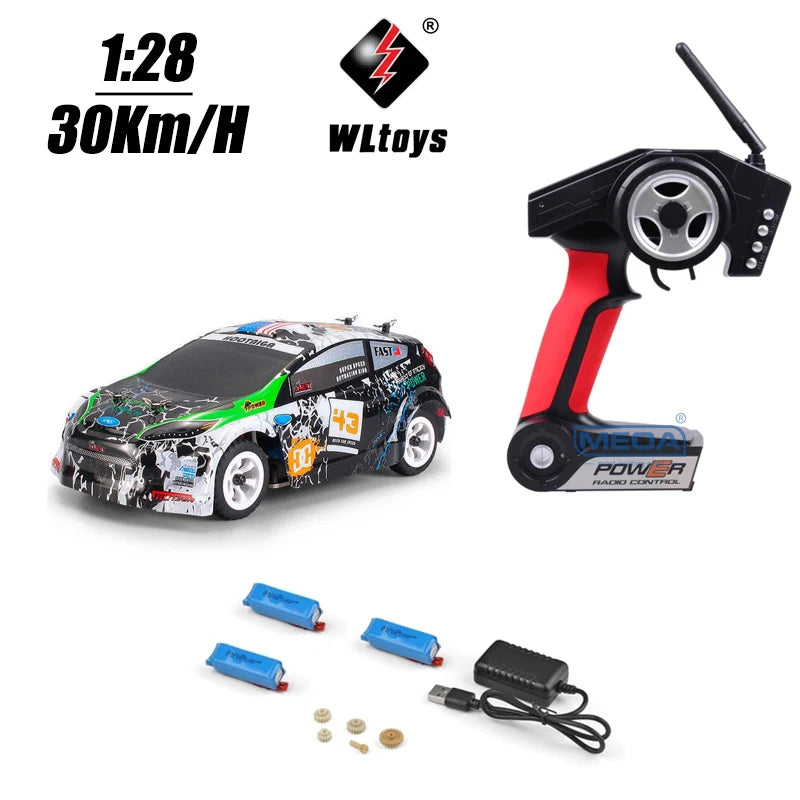 Wltoys K989 K969 284131 Upgrade LCD Version 4WD 1/28 RC High Speed Racing Mosquito 2.4GHz Off-Road RTR Rally Drift Car