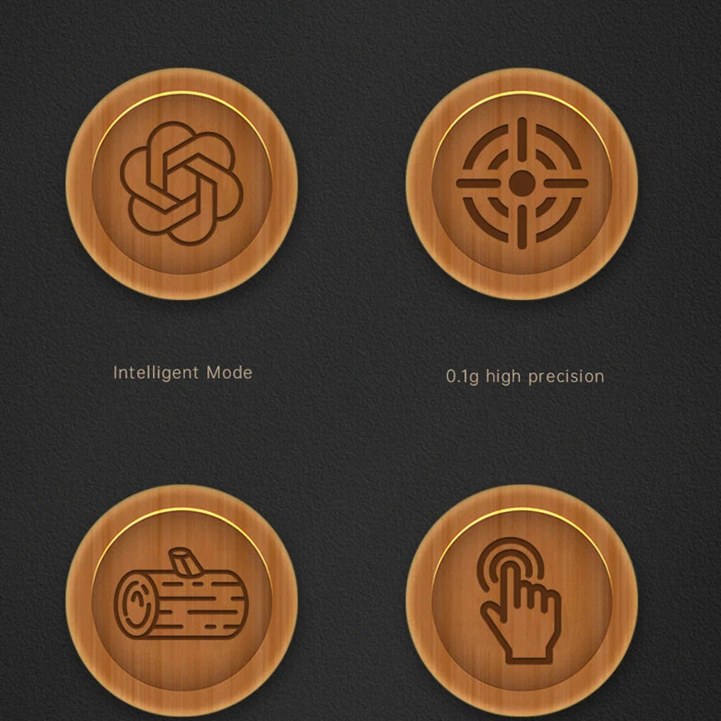 MUVNA Mini Digital Wood scale, Professional Electronic Coffee Scale for Espresso/Hand Drip Coffee 0.1g of high-precision, 2kg